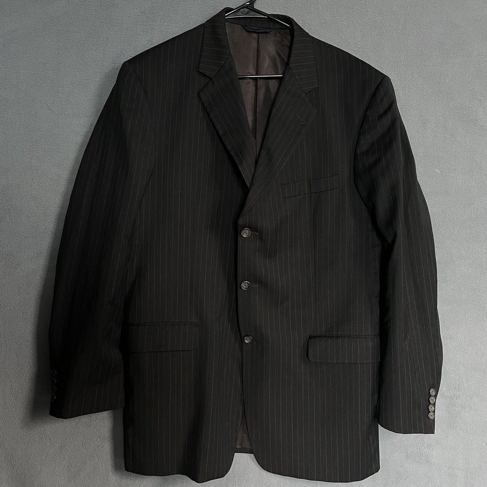 Vintage Burberry Brown Wool Long Sleeve Single-Breasted Mens Blazer Size 44 L